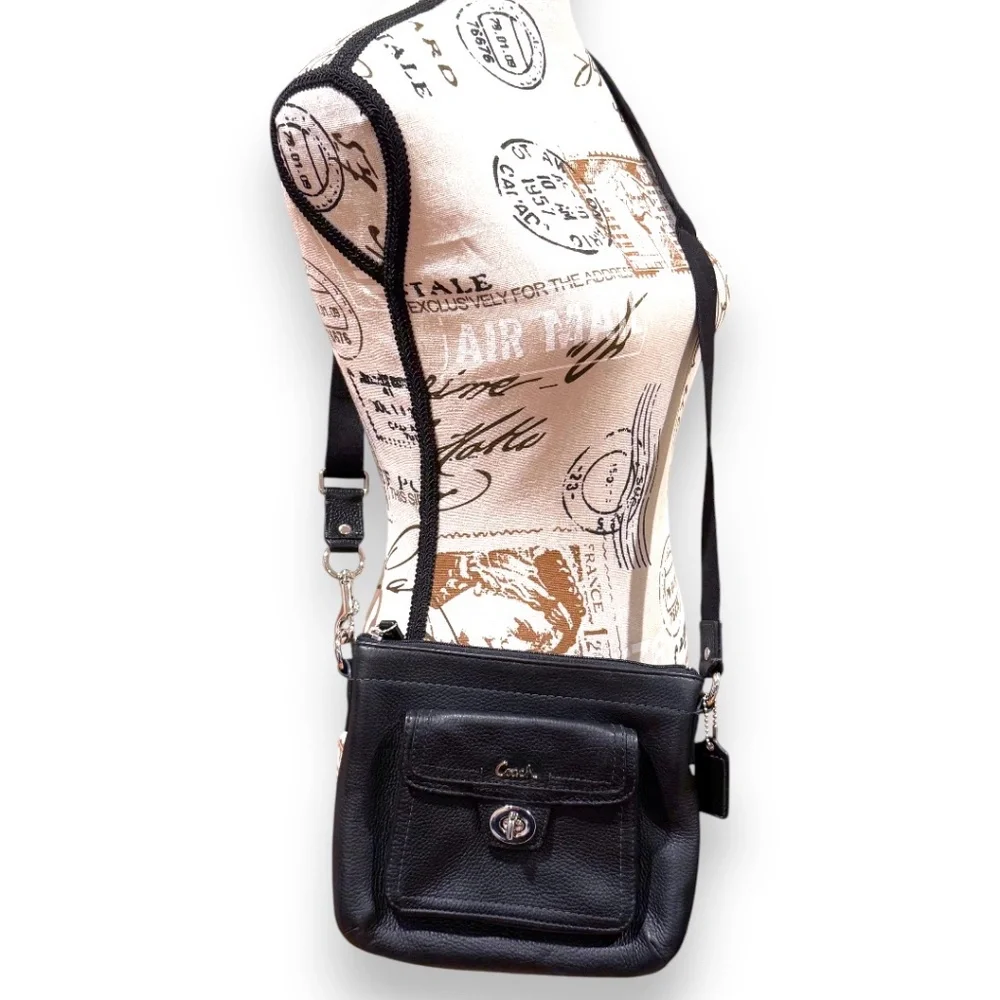 Coach Black Pebbled Leather Crossbody Bag